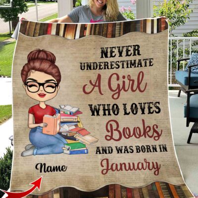 Personalized Name January Girl Fleece Blanket QFHY030302